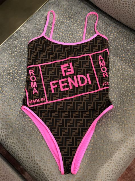 fendi baby swimsuit|Fendi neon bikini.